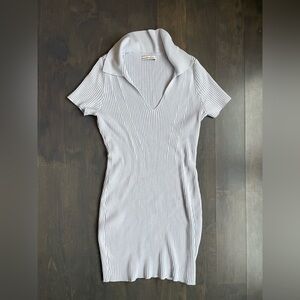 Abercrombie & Fitch Blue-Gray Ribbed Knit Collared Dress Women’s Size Medium